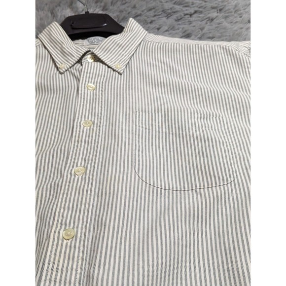 LL Bean Dress Shirt‎ Mens Size Tall 17-37 Single Needle Tailoring 17" Neck Gray - Picture 4 of 9
